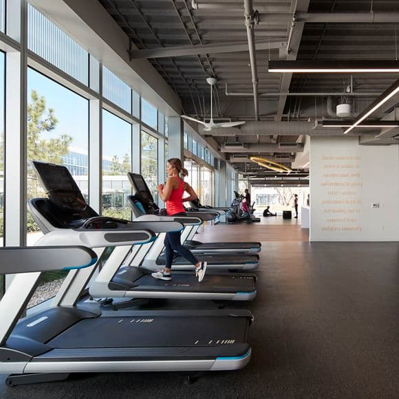 Lifestyle photography of Kinetic fitness center at Spectrum Terrace, Irvine, Ca