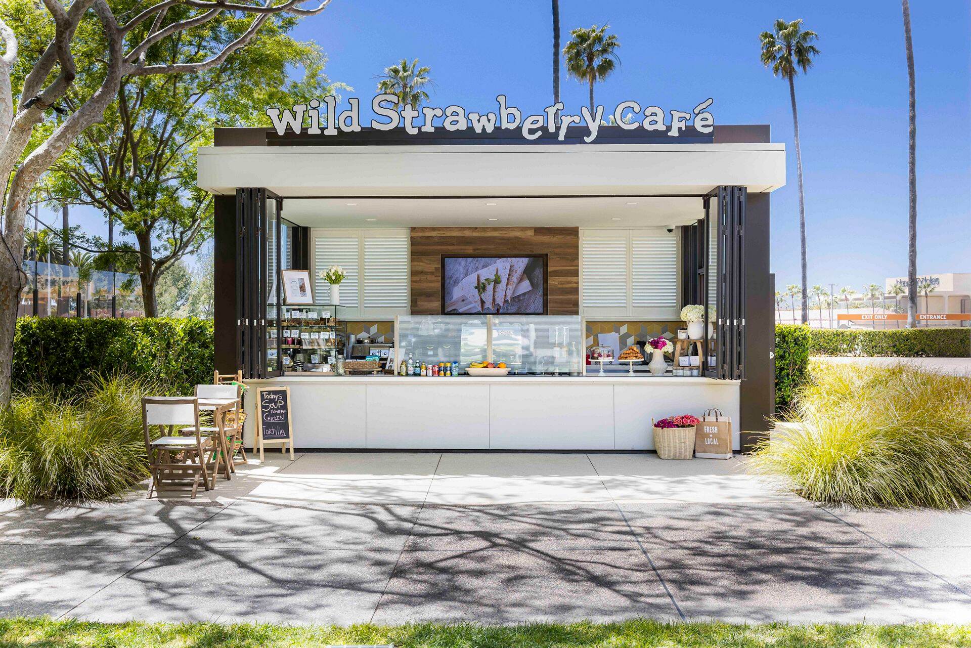 Wild Strawberry Cafe Kiosk at 610 Newport Center Drive.
