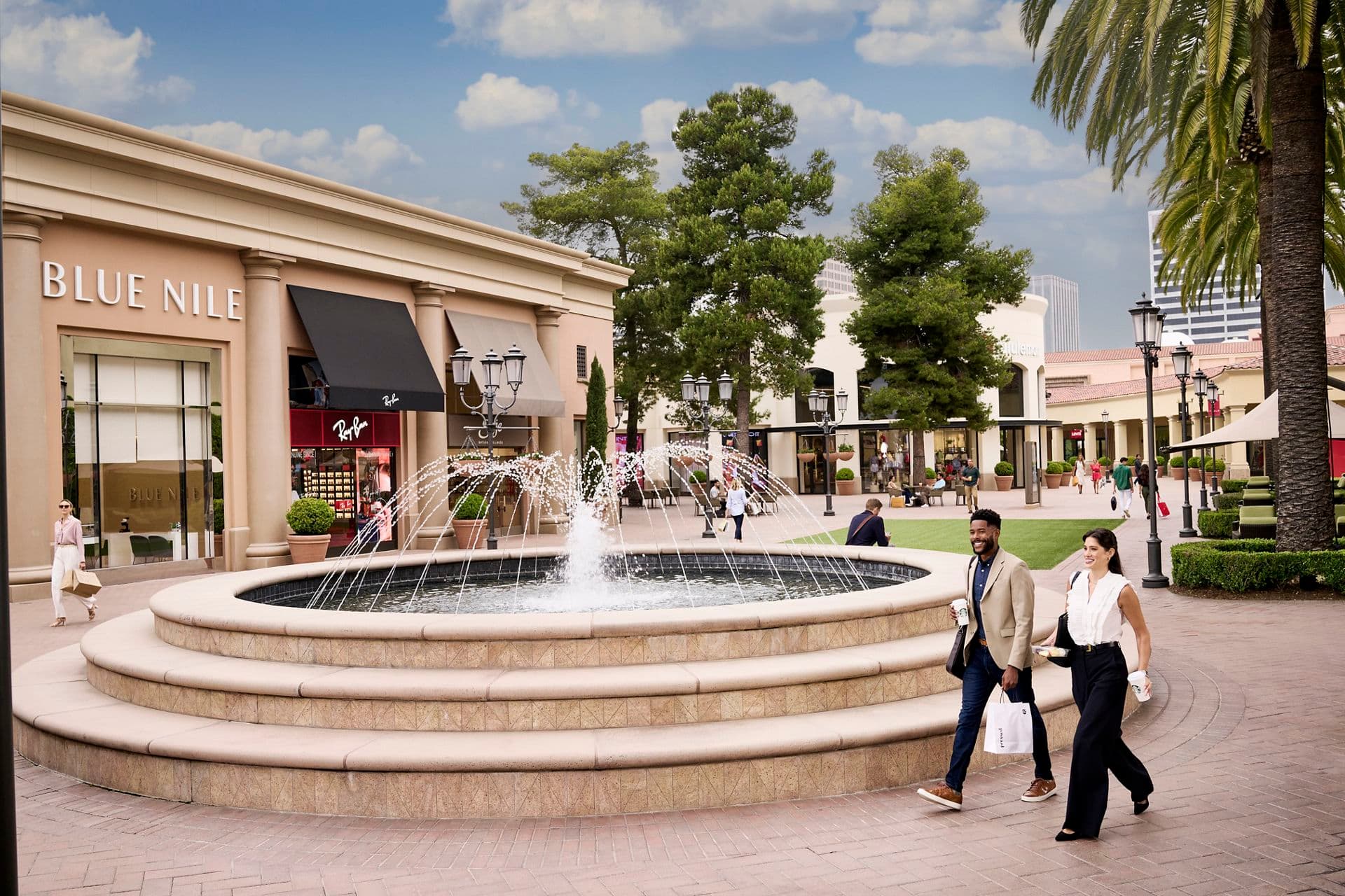 Exterior photography of Fashion Island at Newport Center in Newport Beach, CA.