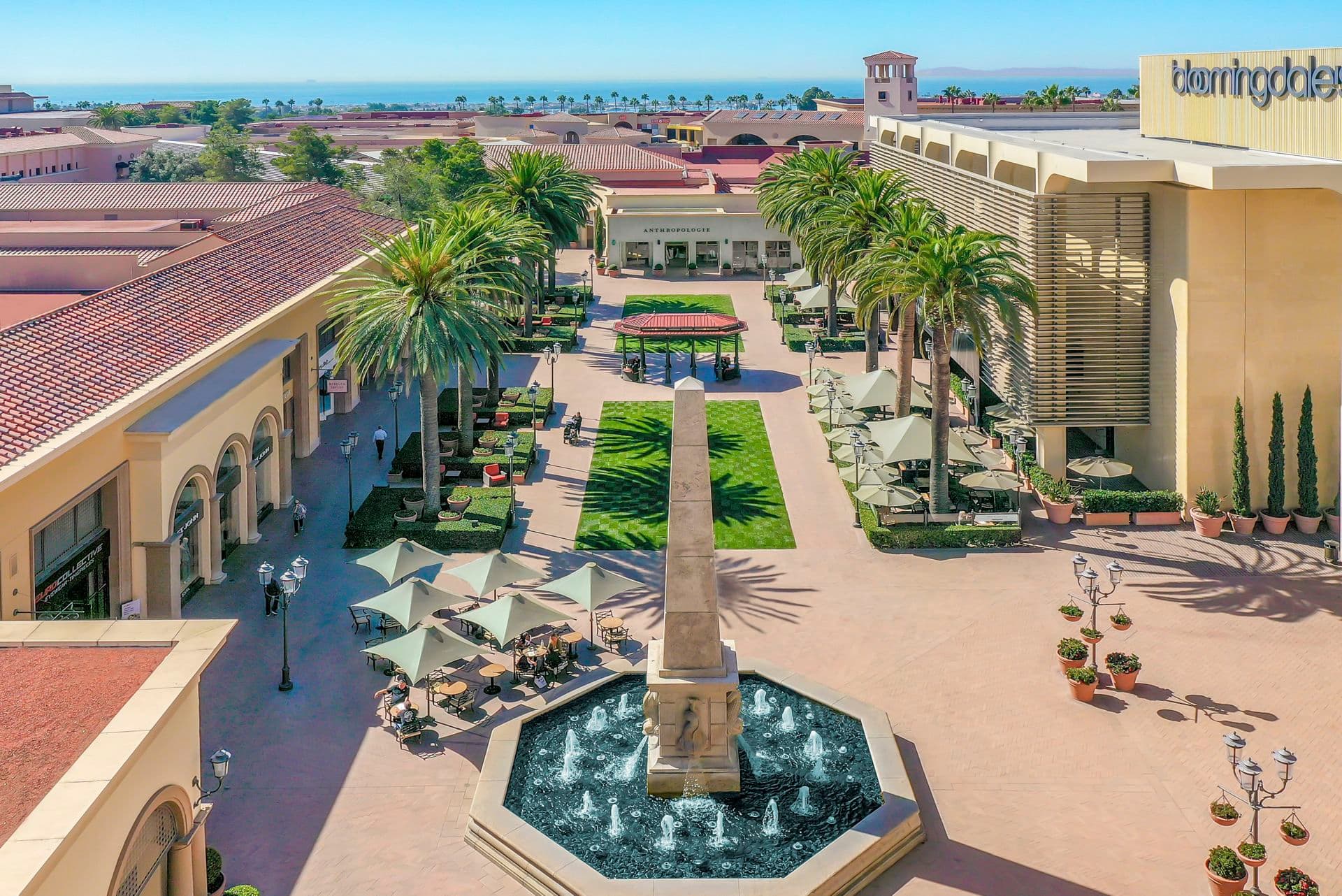 Aerial view of Fashion Island in Newport Beach, CA.
