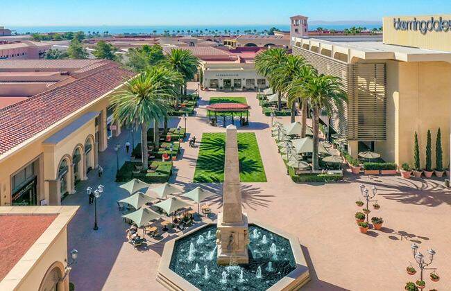 Aerial view of Fashion Island in Newport Beach, CA.