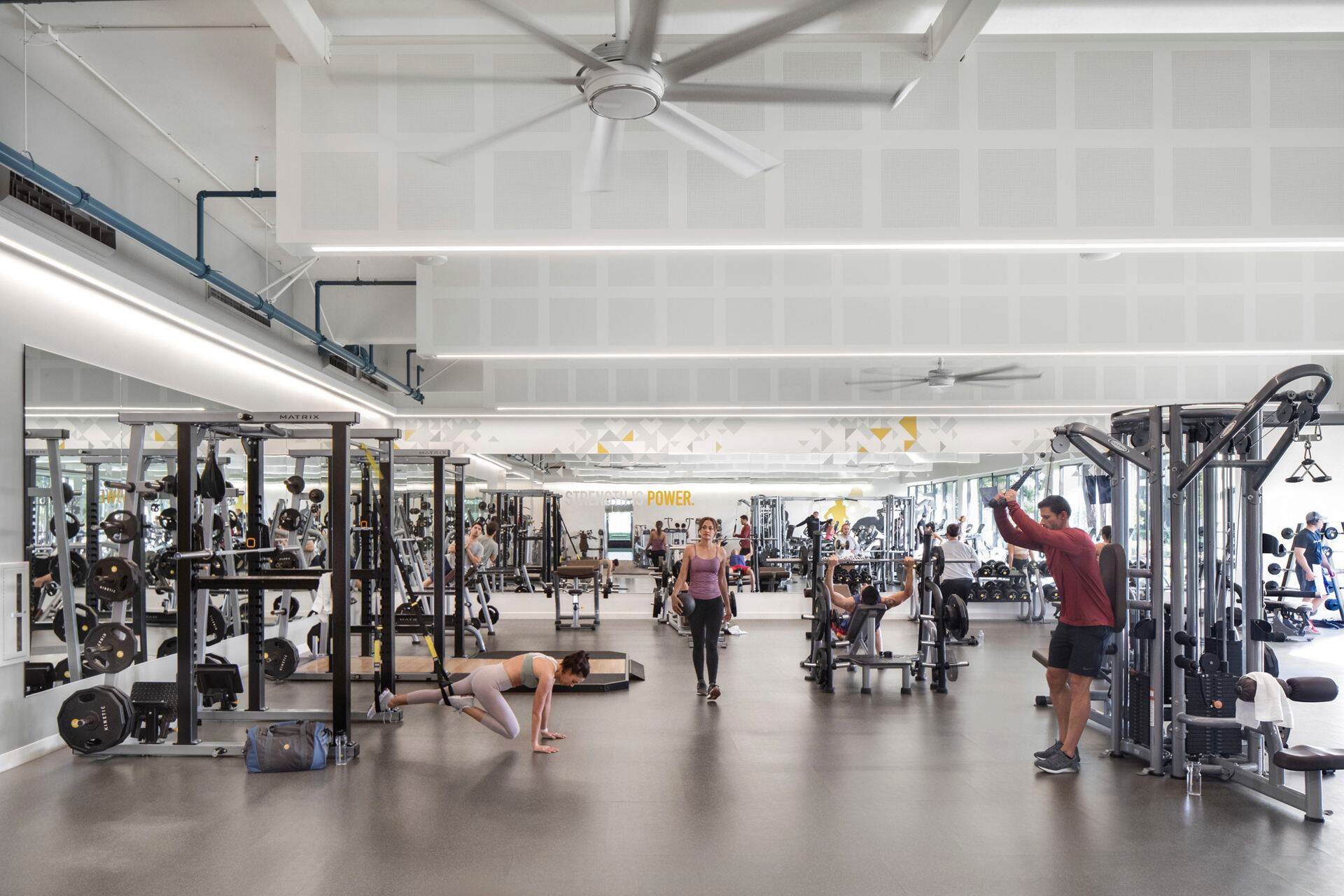Lifestyle photography of the KINETIC™ fitness center located at 600 Newport Center Drive in Newport Beach, CA