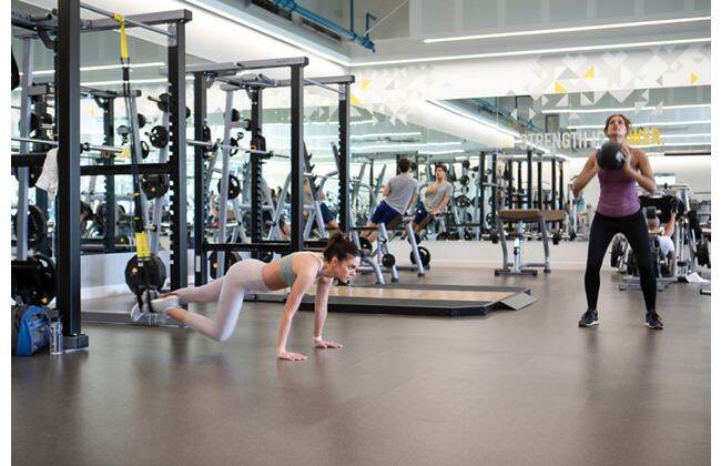 Lifestyle photography of the KINETIC™ fitness center located at 600 Newport Center Drive in Newport Beach, CA