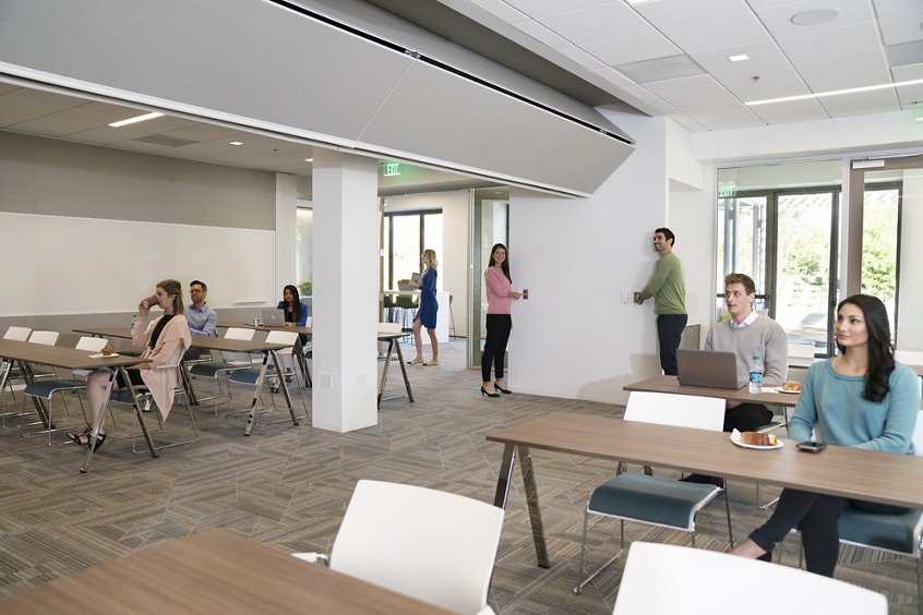 Interior view of the conference center at the 5301 California office building at UCI Research Park in Irvine, CA.