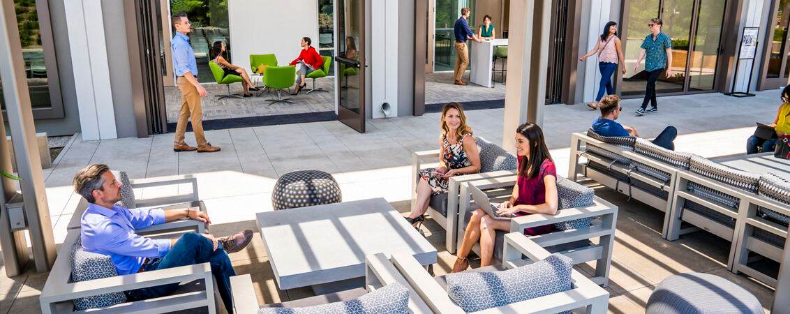 Lifestyle photography of The Commons at UCI Research Park in Irvine, CA