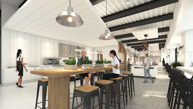 Rendering of Herb & Ranch, an upcoming dining option for customers at UCI Research Park in Irvine, CA