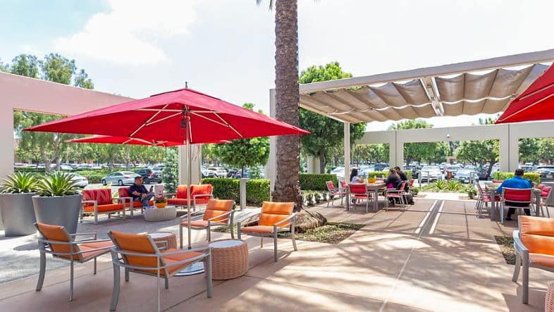 Photography of shared outdoor space for Cafe 350 and The Commons at Market Place Center in Irvine, CA