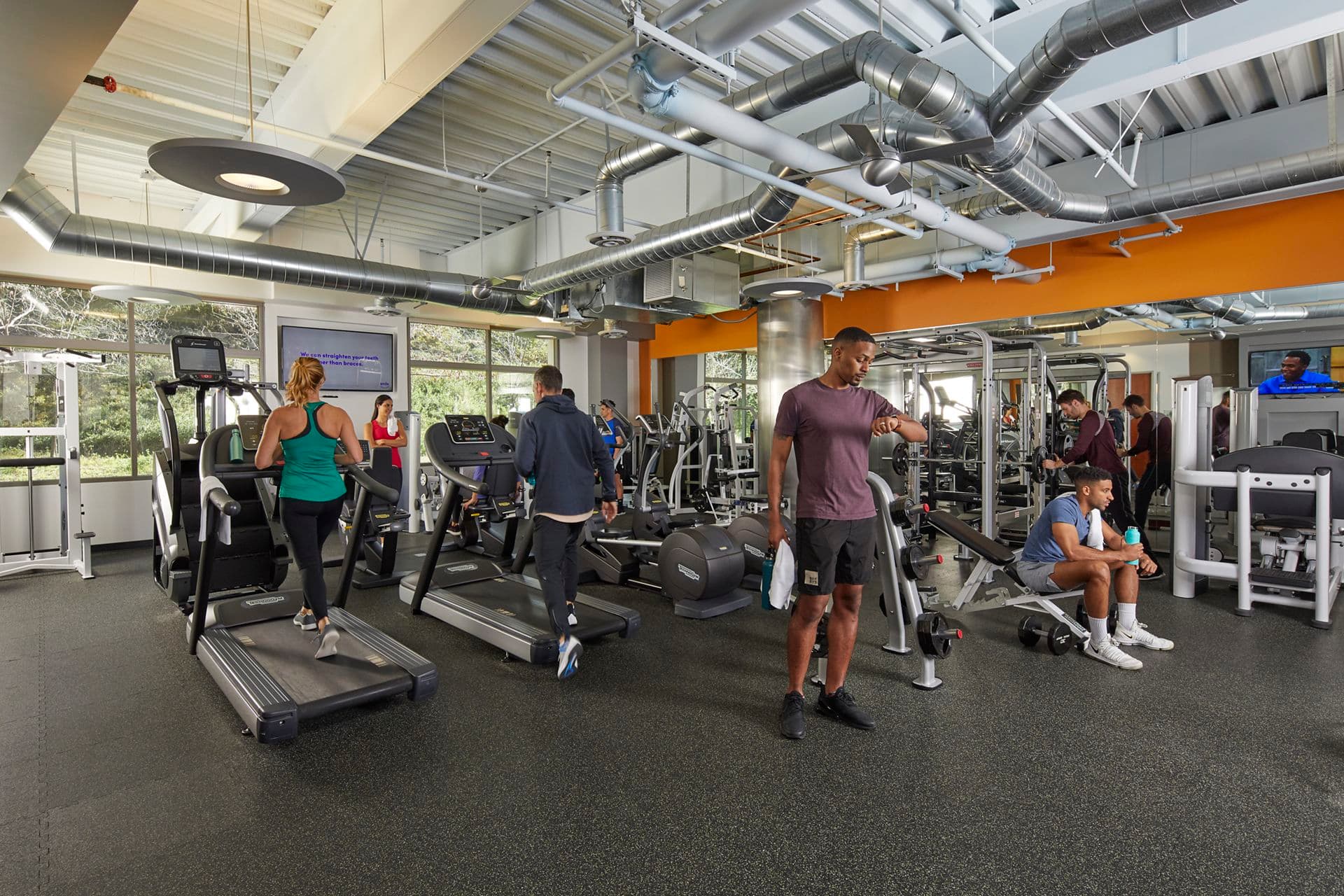Interior view of fitness center at Paseo Del Mar in San Diego, CA.