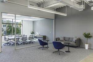 Interior view of Flex Workspace+ suite 240 in 12265 El Camino Real Road at Paseo Del Mar in San Diego, CA.