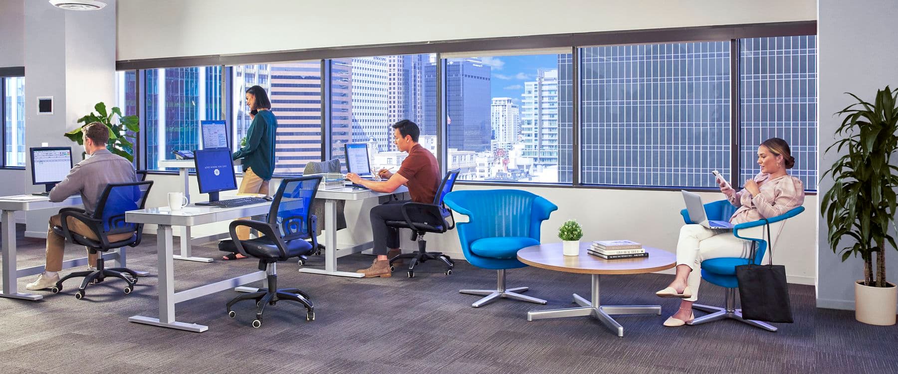 Interior view of Flex Workplace+ Suite 1300 at 101 West Broadway, in San Diego, California.