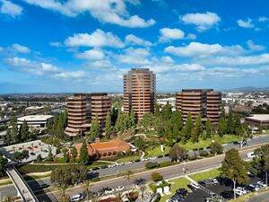 Exterior drone hero photography of the Plaza in San Diego, CA.