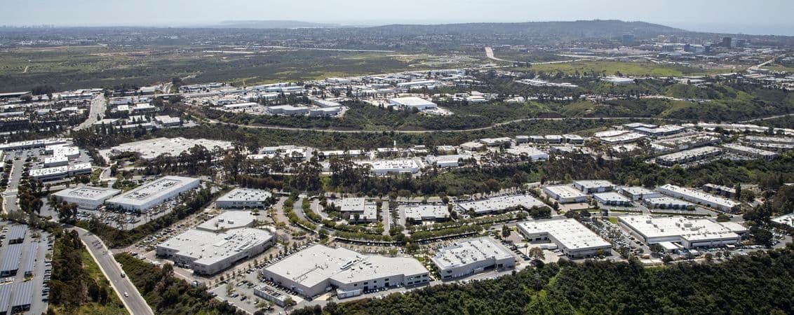 Aerial photography of Canyon Ridge Technology Park in San Diego, CA