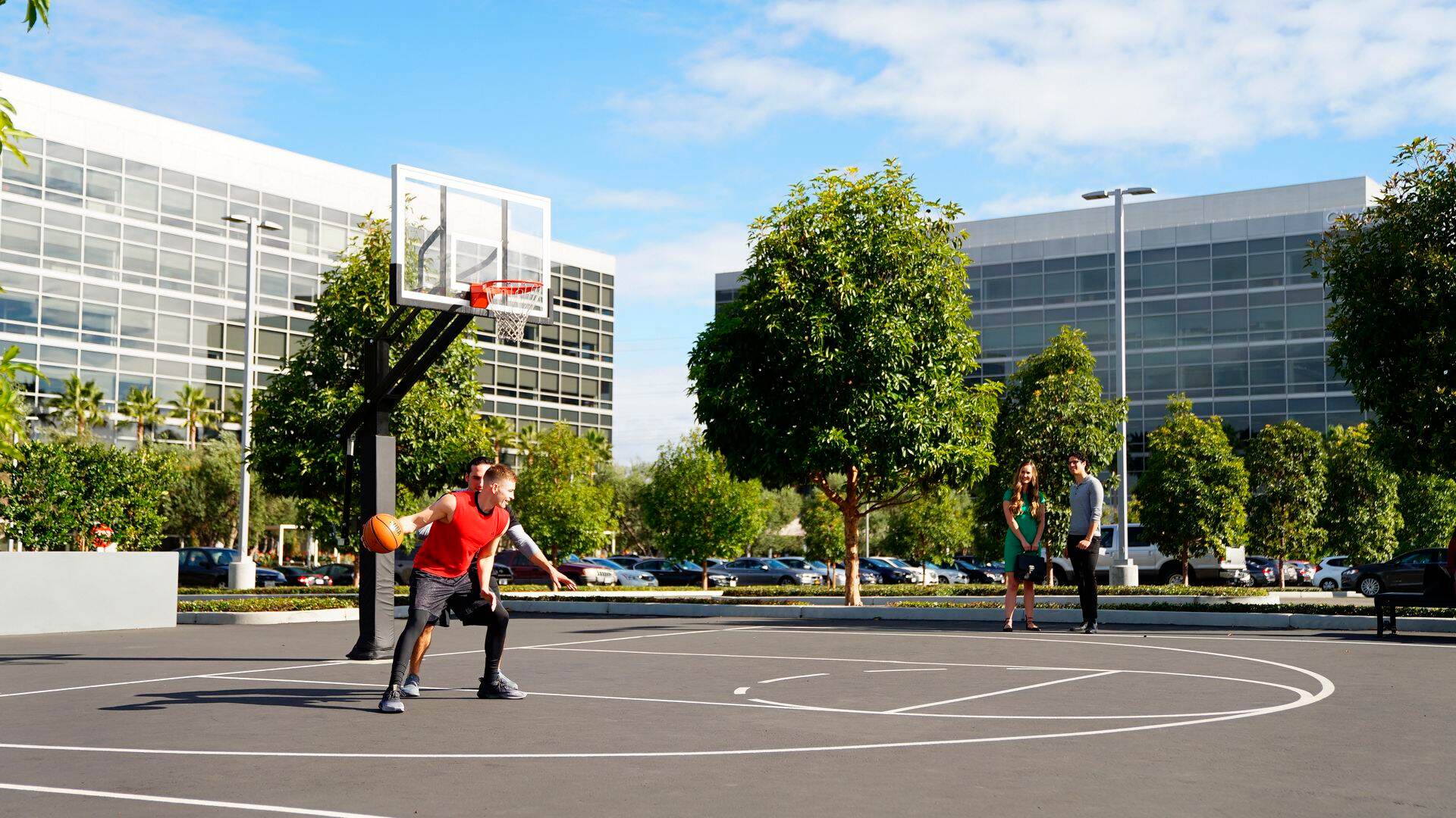 Lifestyle photography of KINETIC basketball court at Santa Clara Gateway, Santa Clara, Ca