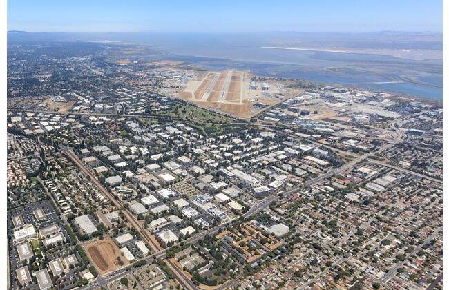 Aerial view of Sunnyvale in Silicon Valley.
