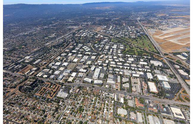 Aerial view of Sunnyvale in Silicon Valley.