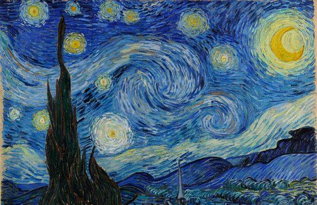 Painting of Starry Night by Vincent van Gogh