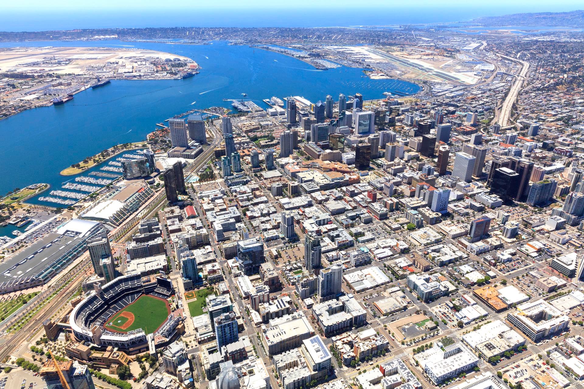 Aerial view of Downtown San Diego for the Main Page 2017 Carousel.